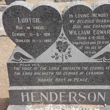 HENDERSON William Edward 1910-1968 &amp; Lootsie 1918-1993