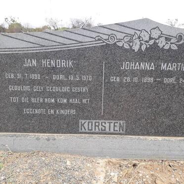 KORSTEN Jan Hendrik 1890-1970 &amp; Johanna Martiena 1898-1979