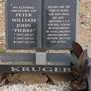 KRUGER Peter William John 1957-2007