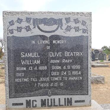 McMULLIN Samuel William 1888- &amp; Olive Beatrix RABY 1899-1964