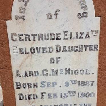 McNICOL Gertrude Elizabeth 1887-1900