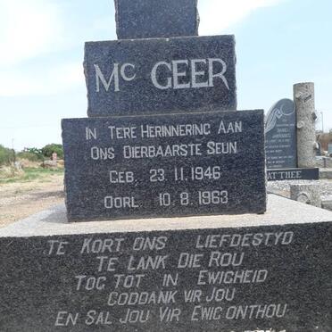 McGEER Daniel Anthony 1946-1963