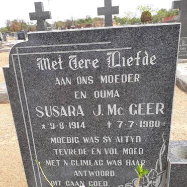 McGEER Susara J. 1914-1980