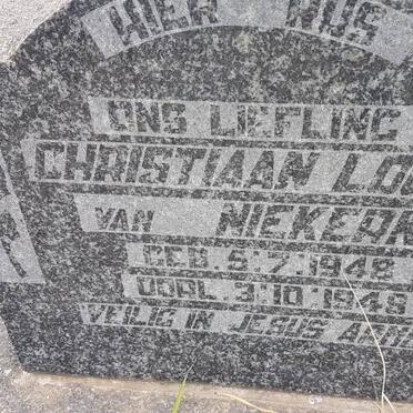 NIEKERK Christiaan Louis, van 1948-1948
