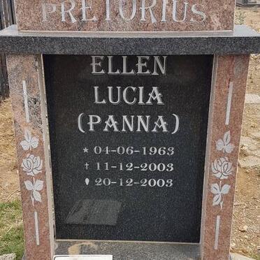 PRETORIUS Ellen Lucia 1963-2003