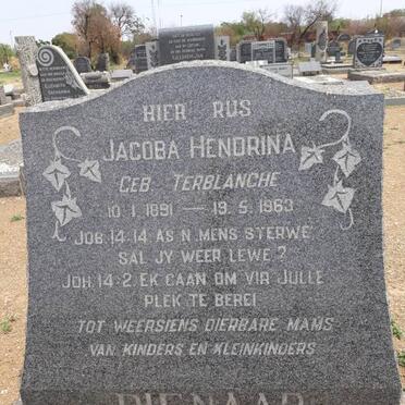 PIENAAR Jacoba Hendrina nee TERBLANCHE 1891-1963
