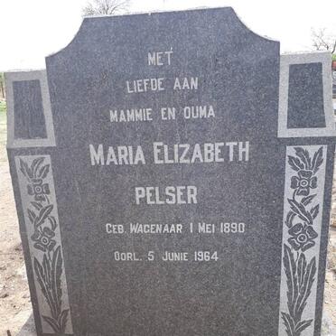 PELSER Maria Elizabeth nee WAGENAAR 1890-1964
