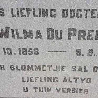 PREEZ Wilma, du 1958-1959