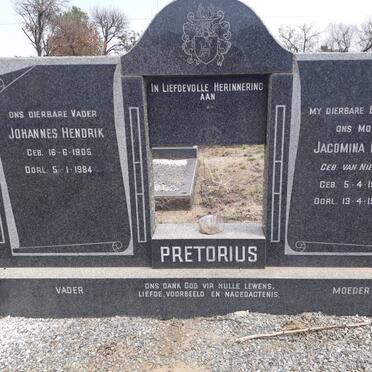 PRETORIUS Johannes Hendrik 1905-1984 &amp; Jacomina Louisa VAN NIEKERK 1905-1964