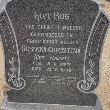 PLESSIS Susanna Christina, du nee KNIGHT 1887-1972