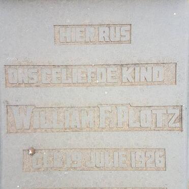 PLOTZ William F. 1926-1930