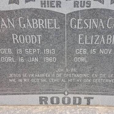 ROODT Jan Gabriel 1913-1960 &amp; Gesina Catrina Elizabeth 1914-