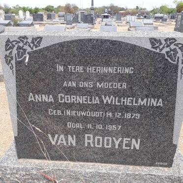 ROOYEN Anna Cornelia Wilhelmina, van nee NIEUWOUDT 1879-1957