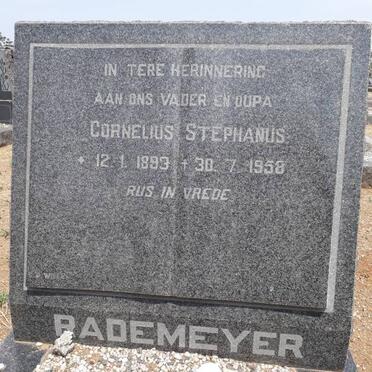 RADEMEYER Cornelius Stephanus 1893-1958
