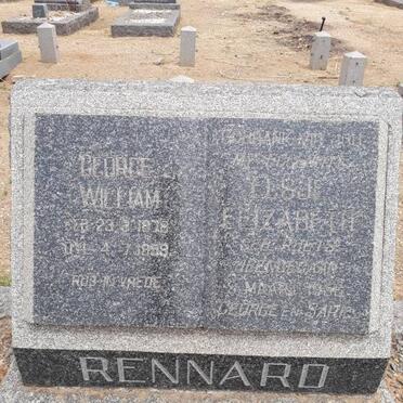 RENNARD George William 187?-1959 &amp; Elsje Elizabeth ROETS ?-1956