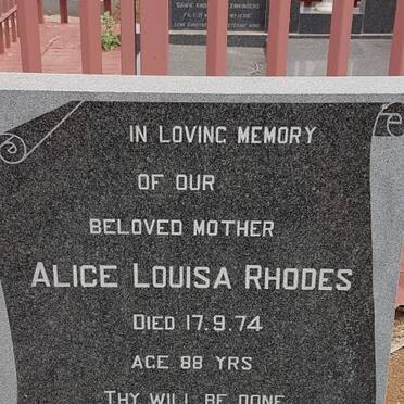 RHODES Alice Louisa -1974