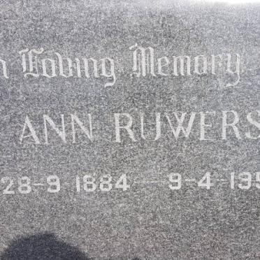 RUWERS Ann 1884-1958