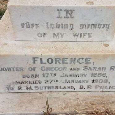 SUTHERLAND Florence nee RIESLE 1886-