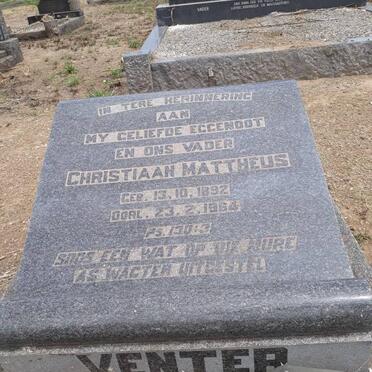 VENTER Christiaan Mattheus 1892-1964