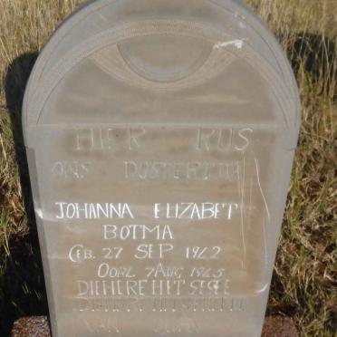 BOTMA Johanna Elizabet 1942-1945