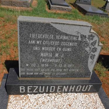 BEZUIDENHOUT Maria M.J. nee NIEUWOUDT 1894-1977