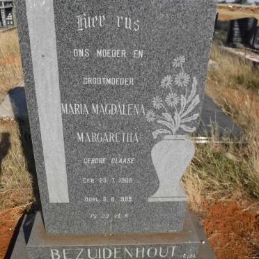 BEZUIDENHOUT Maria Magdalena Margaretha nee CLAASE 1906-1989