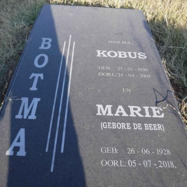 BOTMA Kobus 1930-2005 &amp; Marie DE BEER 1928-2018