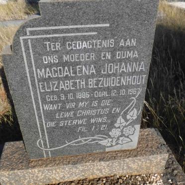 BEZUIDENHOUT Magdalena Johanna Elizabeth 1885-1967