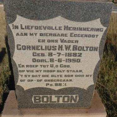 BOLTON Cornelius H.W. 1882-1950