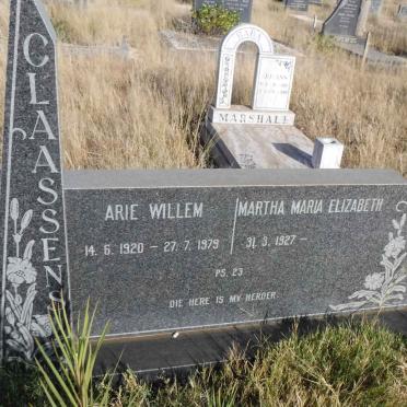 CLAASSENS Arie Willem 1920-1979 &amp; Martha Maria Elizabeth 1927-