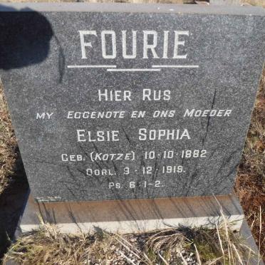 FOURIE Elsie Sophia nee KOTZE 1882-1919