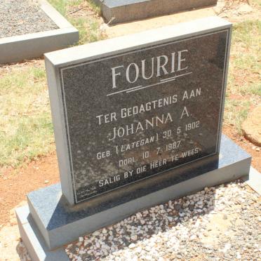 FOURIE Johanna A. nee LATEGAN 1902-1987