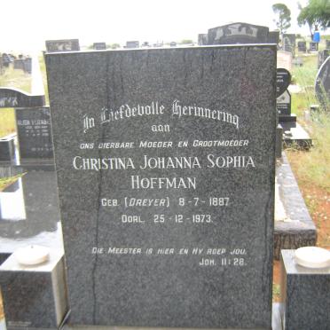 HOFFMAN Christina Johanna Sophia nee DREYER 1887-1973