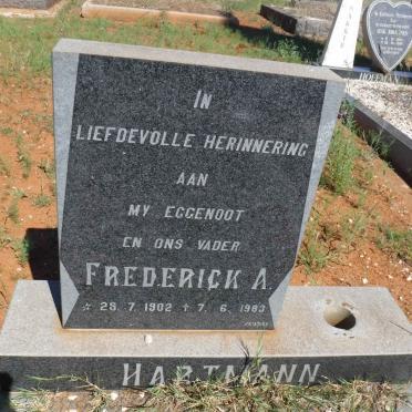 HARTMANN Frederick A. 1902-1983