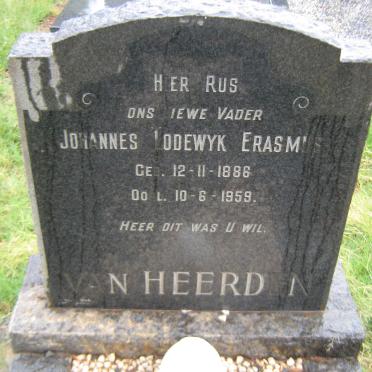 HEERDEN Johannes Lodewyk Erasmus, van 1886-1959