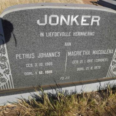 JONKER Petrus Johannes 1905-1981 &amp; Magrietha Magdalena CORDIER 1915-1979