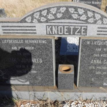KNOETZE Izak Johannes 1911-1980 &amp; Anna Catharina  PRETORIUS 1918-1973