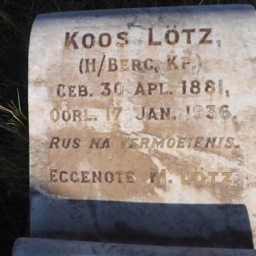 LOTZ Koos 1881 - 1936
