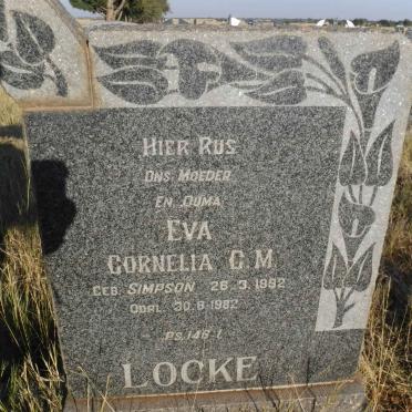 LOCKE Eva Cornelia C_ M_ nee SIMPSON 1892 - 1982