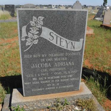 STEYN Jacoba Adriana nee PRETORIUS 1903-1957