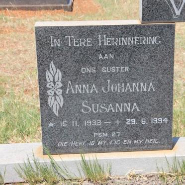 VISAGIE Anna Johanna Susanna 1933-1994