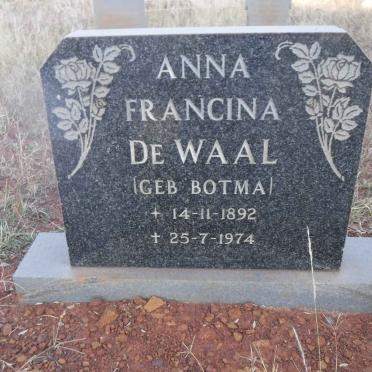 WAAL Anna Francina, de nee BOTMA 1892-1974