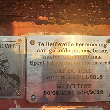 TOIT Jap, du 1952-2019 :: DU TOIT W.J. 1951-2023