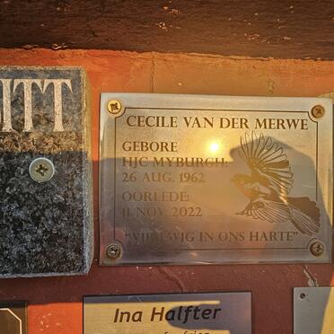 MERWE H.J.C., van der nee MYBURGH 1962-2022