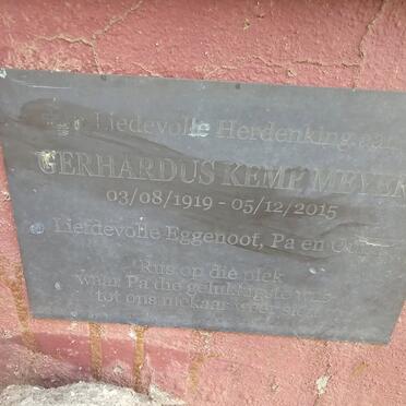 MEYER Gerhardus Kemp 1919-2015