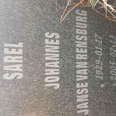 RENSBURG Sarel Johannes, Janse van 1929-2005