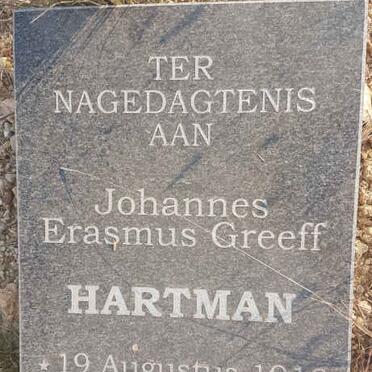 HARTMAN Johannes Erasmus Greeff 1910-1985