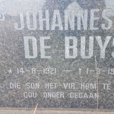 BUYS Johannes J., de 1921-1933