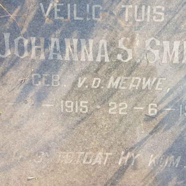 SMIT Johanna S. nee V.D. MERWE 1915-1961