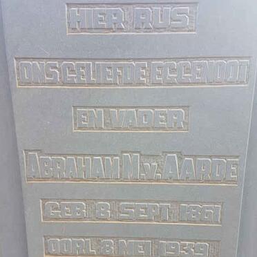 AARDE Abraham M., van 1861-1939